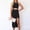 Black, variant on Summer Skirts for Women Solid Color Hollowed Out Mid Length Dress with Round Neck Sleeveless Slit and Tight Fitting