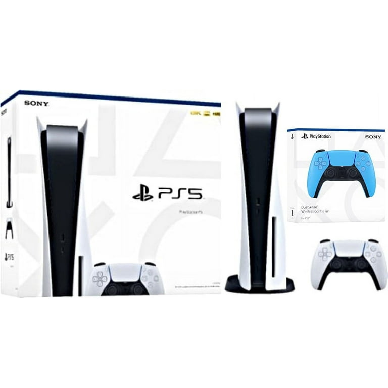 Sony Playstation 5 Disc Version Console w/ Extra PS5 DualSense Wireless  Controller & Mightyskins Custom Skin Code Vouchers - Bundle 