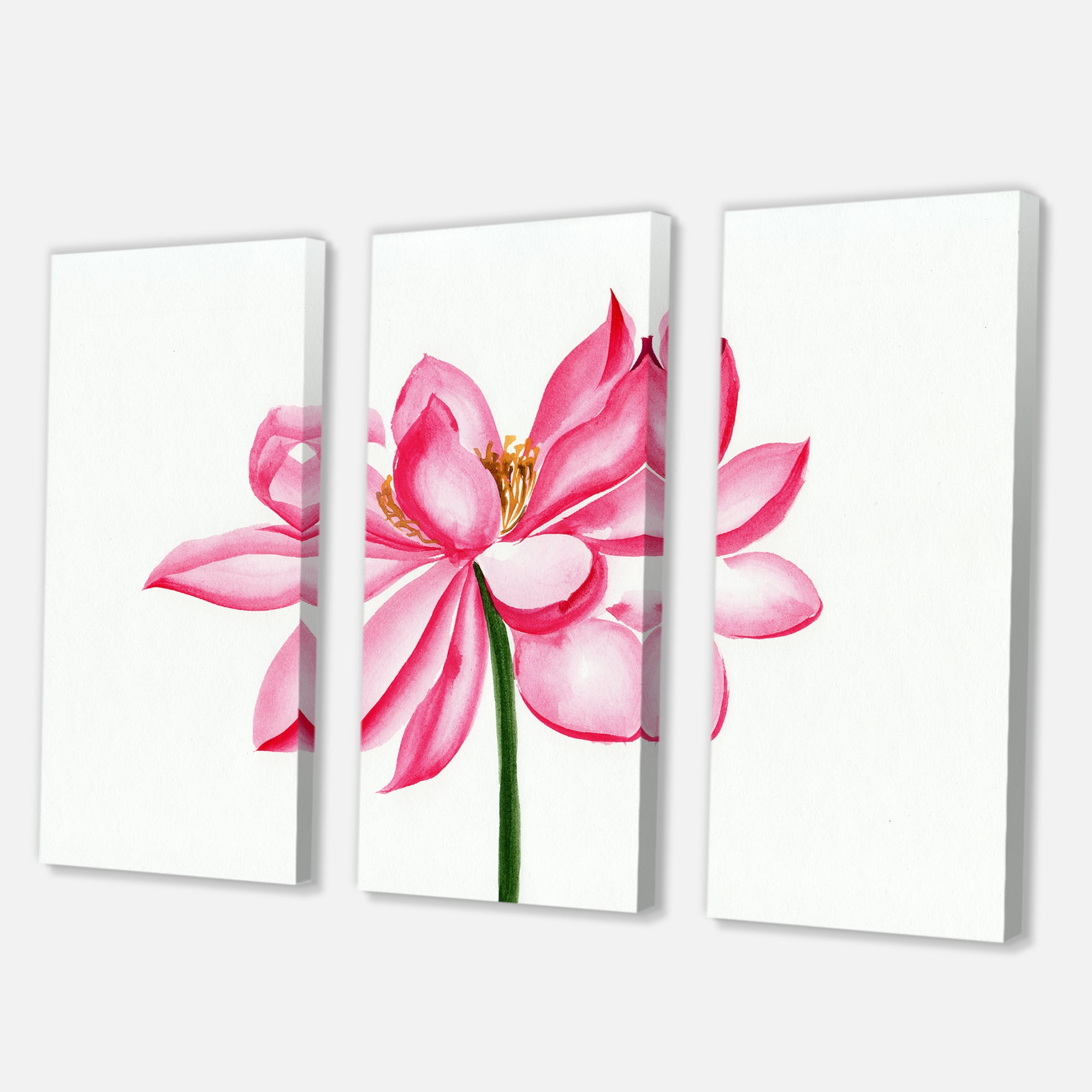 Designart ' Ancient Detail of A Pink Lotus ' Traditional Canvas Wall Art Print