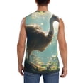 thumbnail image 4 of Balery Majestic Ostrich In Forest Camisetas sin mangas para hombre, absorbe la humedad y protege contra el mal olor.-Small, 4 of 7