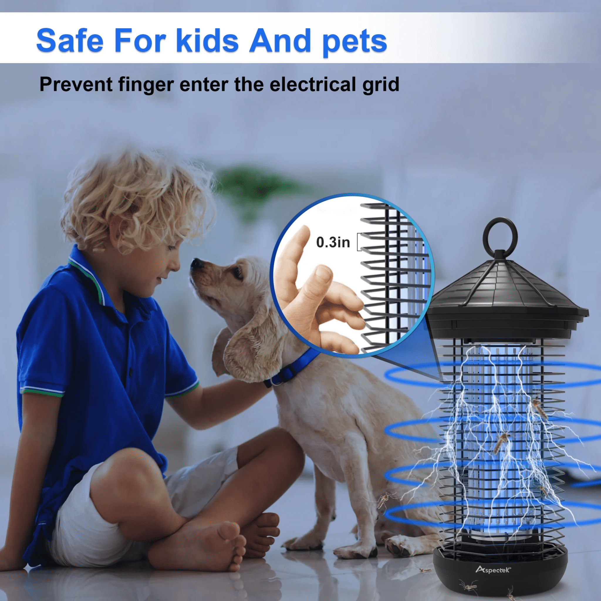 Aspectek 20W Electric Light Bug Zapper and UV Light Fly Killer with Replacement Bulbs for Insects