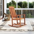 thumbnail image 4 of GVN Outdoor Rocker Chair, Rocking Chair,Outdoor Rocking Chair Solid Wood High Back Rocker with Slatted Seat, 4 of 10