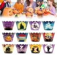 thumbnail image 2 of 12Pcs Cupcake Liners & Toppers Night Witch Pumpkin Cupcake Decoration Cupcake Picks For Halloween Baking For Cupcake Holders…, 2 of 4