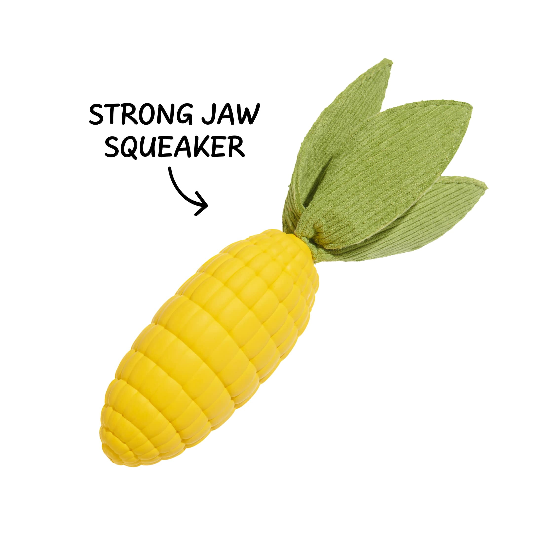 BARK Super Chewer Corn To Run Durable Rubber Vegetable Dog Toy L