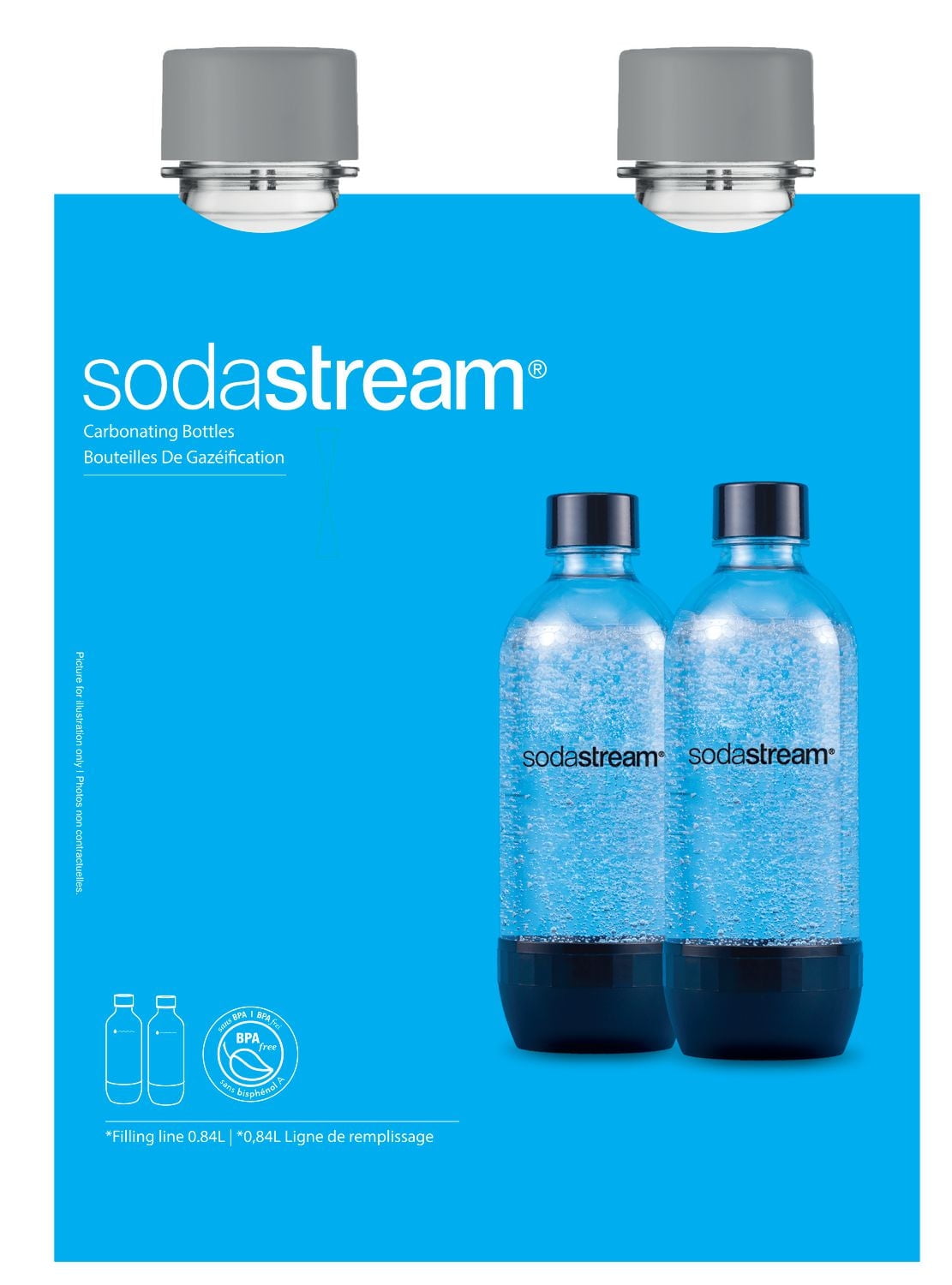 SodaStream 1L 2PK Grey Carbonating Bottle