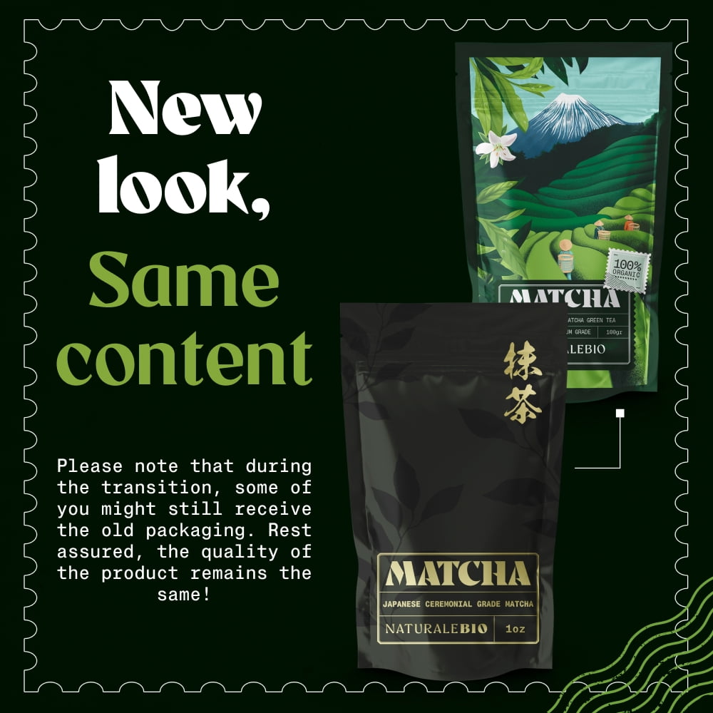 NaturaleBio Matcha Green Tea Powder Ceremonial Grade Organic 3.5 oz