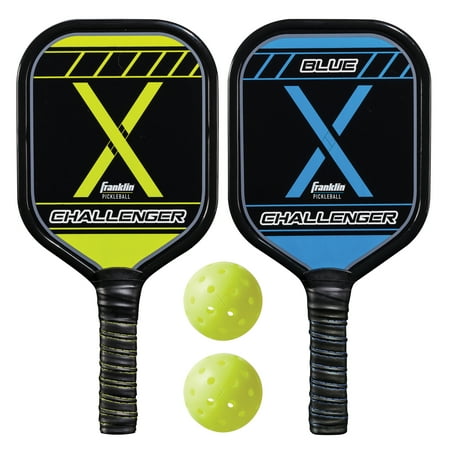 Franklin Sports Pickle Ball Paddle and Pickle Ball Starter Set - Includes 2 Aluminum Pickle Ball Paddles and 2 Franklin X-40 Pickle Balls - USAPA App roved