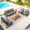 Gray-Six-piece set, variant on Fnova Outdoor Square Side Table, Patio Accent Table with Tempered Glass Top, Sturdy Metal Frame, Small End Table for Patio Balcony Garden Poolside