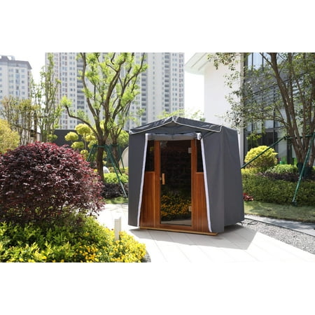 Sauna Outdoor Rain Cover For Four People Black Iron Metal