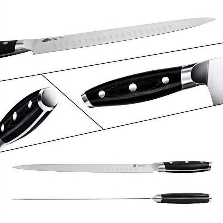 TUO Slicing Knife - Meat Carving Knife Brisket Knife High Carbon Stainless  Steel 12-Inch - Meat Knife with G10 Full Tang Handle - Black Hawk-S Knives