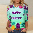 thumbnail image 2 of Blouses pour Femmes Mode, Blouses pour Femmes, Mode Femmes T-Shirt Imprimé de Pâques Mi-Longueur Manches 3/4 Blouse Col Rond Décontracté, Blouses pour Femmes Mode, T-Shirts pour Femmes, 2 of 5