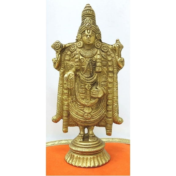 Lord Balaji Statue Tirupati Balaji Sculpture Brass Balaji Idol Lord Vishnu Murti Handmade Balaji Murti Customized Hindu God Statue Venkateswara Incarnation of Vishnu Indian Decor - AtoZ India Cart