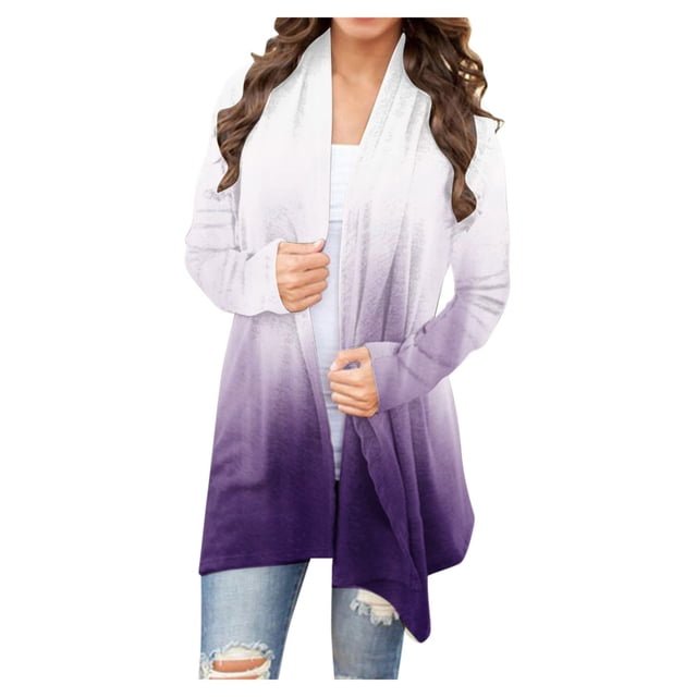 Cardigan Haut à Manches Longues Imprimé pour Femmes, Mode Été Hiver