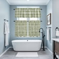 thumbnail image 3 of Sage Green Plaid Kitchen Curtains Sets for Windows 24 Inch Length, Modern Art Checkered Farmhouse Rod Pocket Window Treatments Tier Curtains and Valances Set for Bedroom/Bathroom, 3 of 8