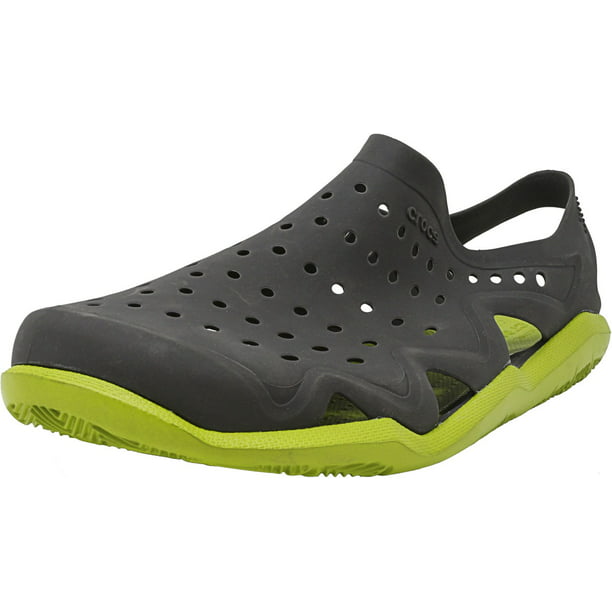 Crocs Men's Swiftwater Wave Graphite / Volt Green Ankle-High Rubber Slip-On  Shoes - 7M 