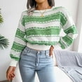 thumbnail image 3 of Vedolay Women's Tops Women's Sweaters Turtleneck Lantern Sleeve Oversized Ribbed Knit Fall Tops,Green M, 3 of 5
