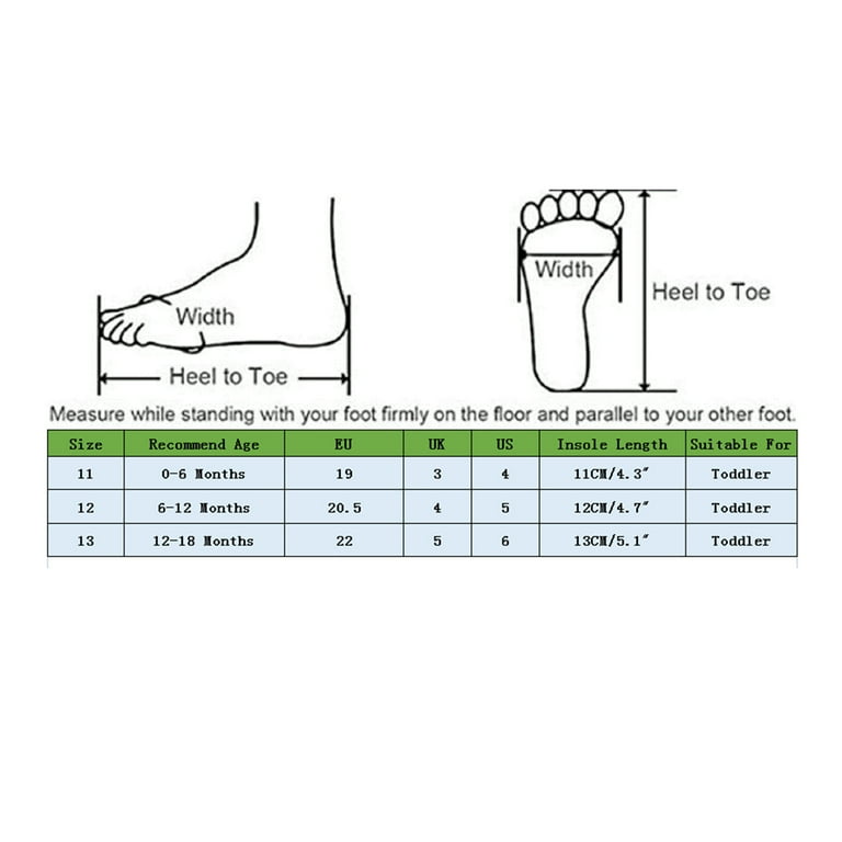Infant baby shoe size chart new arrivals