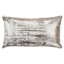 Rizzy Home Brushstroke 14" x 26" Poly Filled Pillow with Cotton Cover-Silver