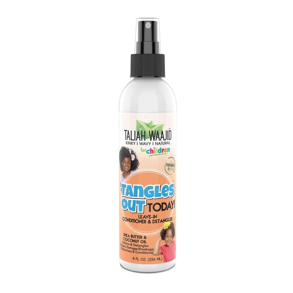 Taliah Waajid para niños Tangles Out Today acondicionador sin enjuague | Desenredante para niños con cabello ondulado y natural | Repara daños y roturas - 8 oz (U048)