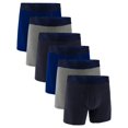 thumbnail image 1 of UNDER ARMOUR Calzoncillos bóxer para hombre, pack de 6 - Performance Cotton Boxer Briefs - Solid 6 in, Stretch, Mezcla de algodón Azul oscuro/gris/azul XL (X-Large), 1 of 3