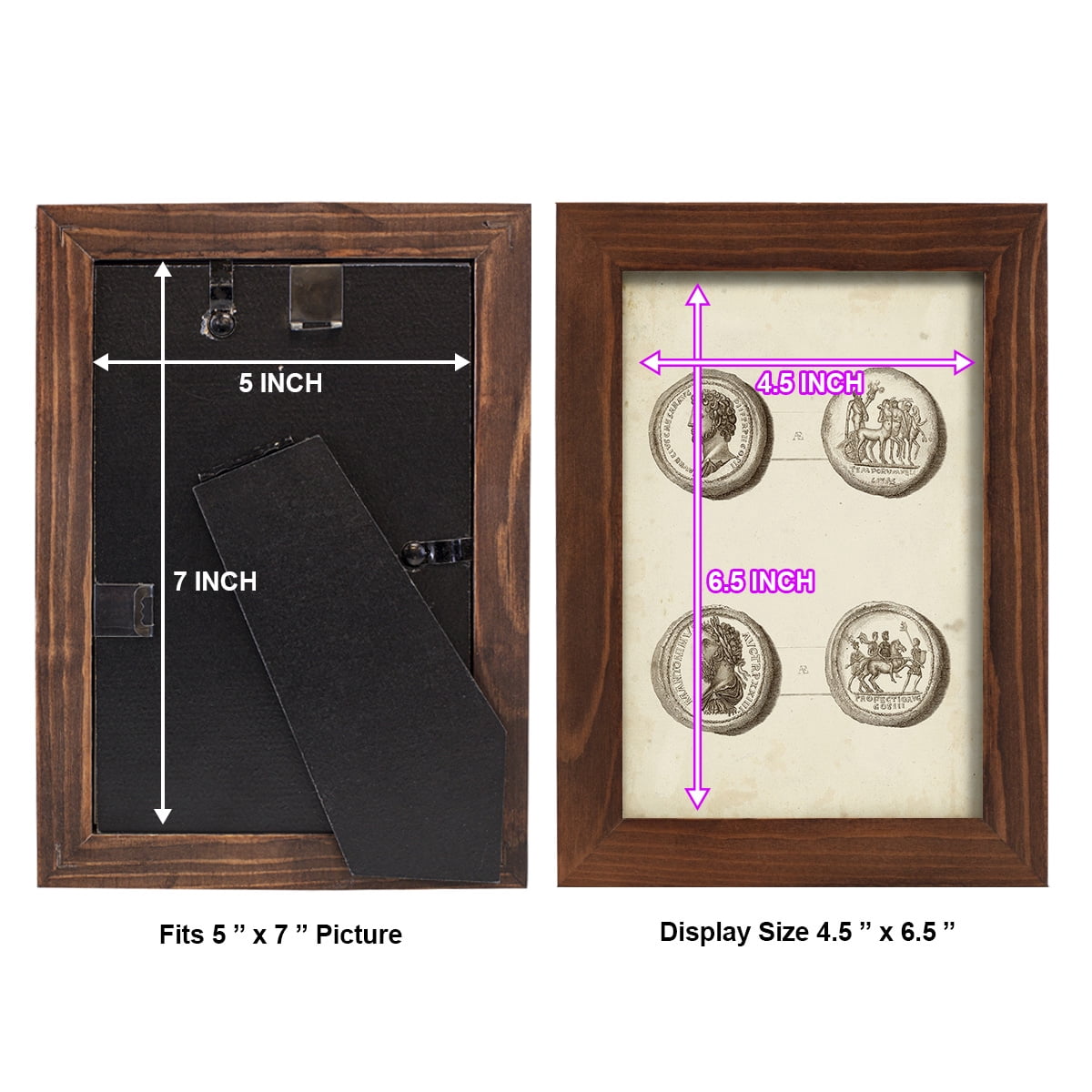 Antique Roman Coins VI -Framed Print w/glass-Chestnut