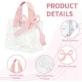 thumbnail image 3 of CEYAZYE 10 Pcs Clear Gift Bags with Handles, Party Favor Reusable Transparent PVC Flower Tote Bag Including Greeting Cards and Ribbon, Ideal for Party Shower Wedding Birthday Shopping (Pink), 3 of 8