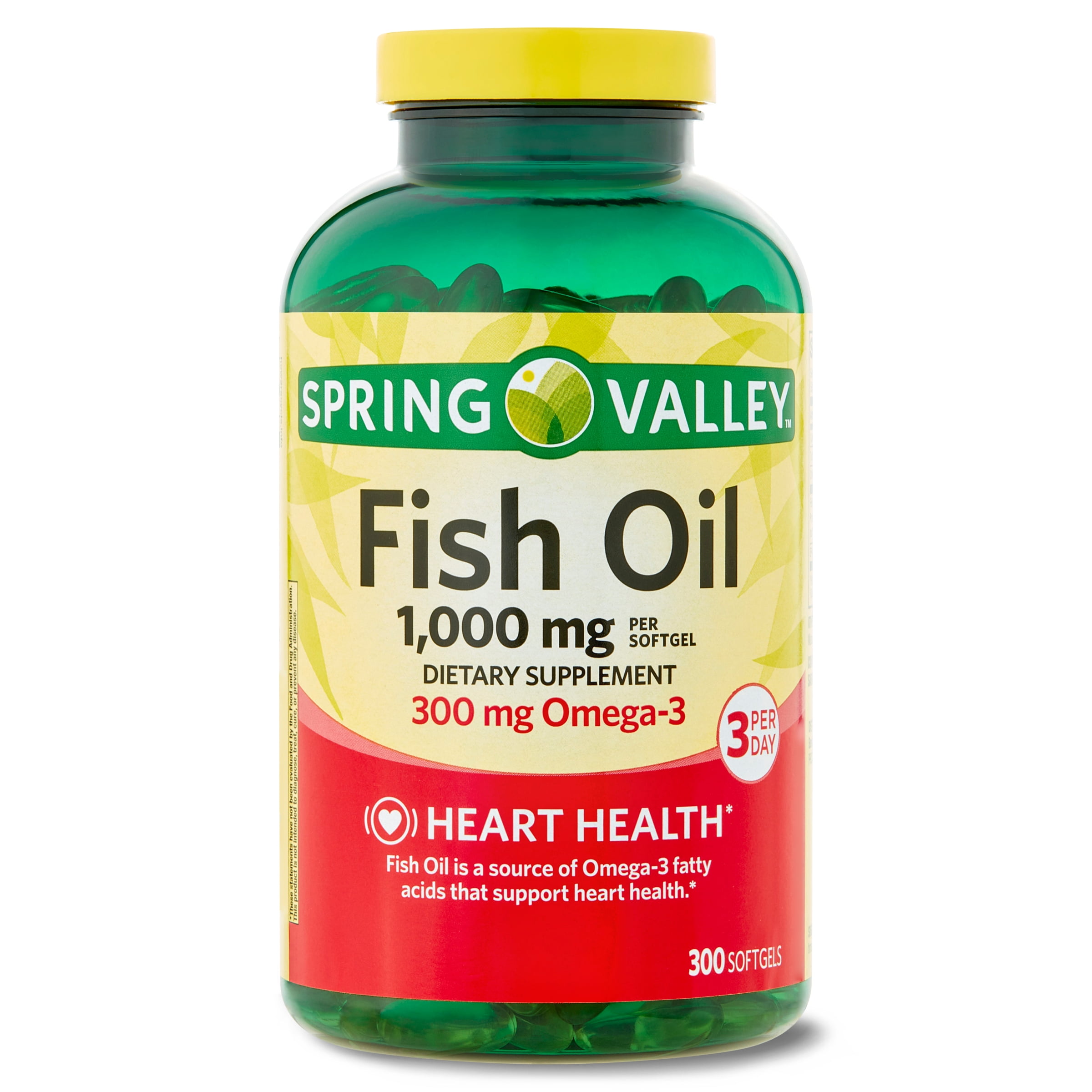 Spring Valley Omega-3 Fish Oil Soft Gels, 1000 mg, 300 Count