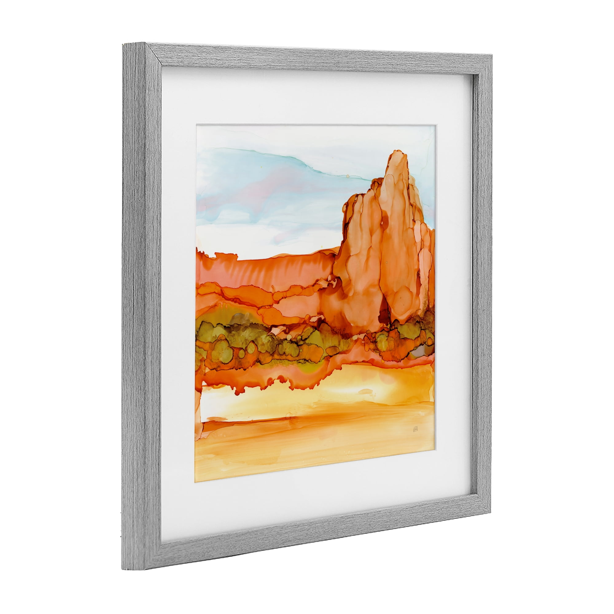 Stupell Industries Earthy Desertscape Illusion Gray Framed Print Under Glass, design by Chris Paschke