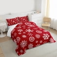 thumbnail image 3 of Homewish Winter White Snowflake 3-Piece Full Size Comforter Sets For Children Teens Adults,Happy Christmas Xmas Bedding Comforter Set,Festival Theme Lightweight Bedding Sets,Super Cozy Room Decor, 3 of 8