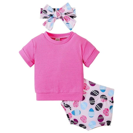 

Baby Girl Cute Short Sleeved Girl Summer Casual Suit Strip T Shirt + Pp Pants + Headdress Three Piece Set