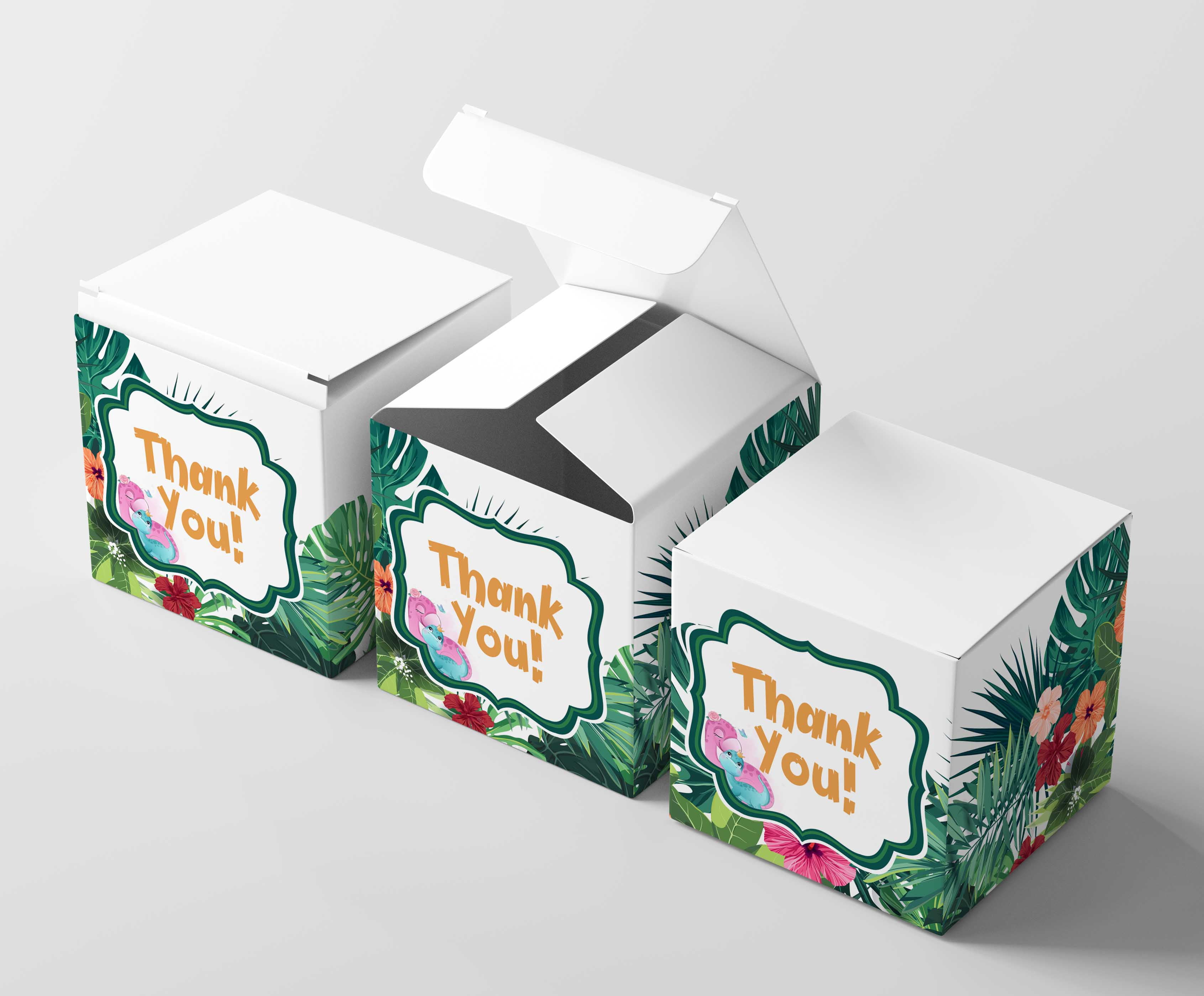 InkdotpotPaper Box -Mini Favor Box ForBaby Shower4x4x4 Inches Paper Gift Boxes, Candy Paper Box For Party Favors, Baby ShowerDinosaur,Boy / GirlTheme- Pack Of 20