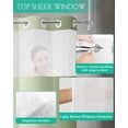 thumbnail image 4 of No Hook Shower Curtain with Snap in Liner, Ombre Abstract Gradient Light Sage Green Hotel Shower Curtains for Bathroom, Washable Shower Curtain Liner Set with Mesh Top Window, 54"x78", 4 of 6