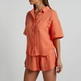 thumbnail image 5 of Rompers for Women Cotton Linen 1 Piece Summer Casual V Neck Button Sleeveless Straight Leg Loose Jumpsuits with Pockets, 5 of 9