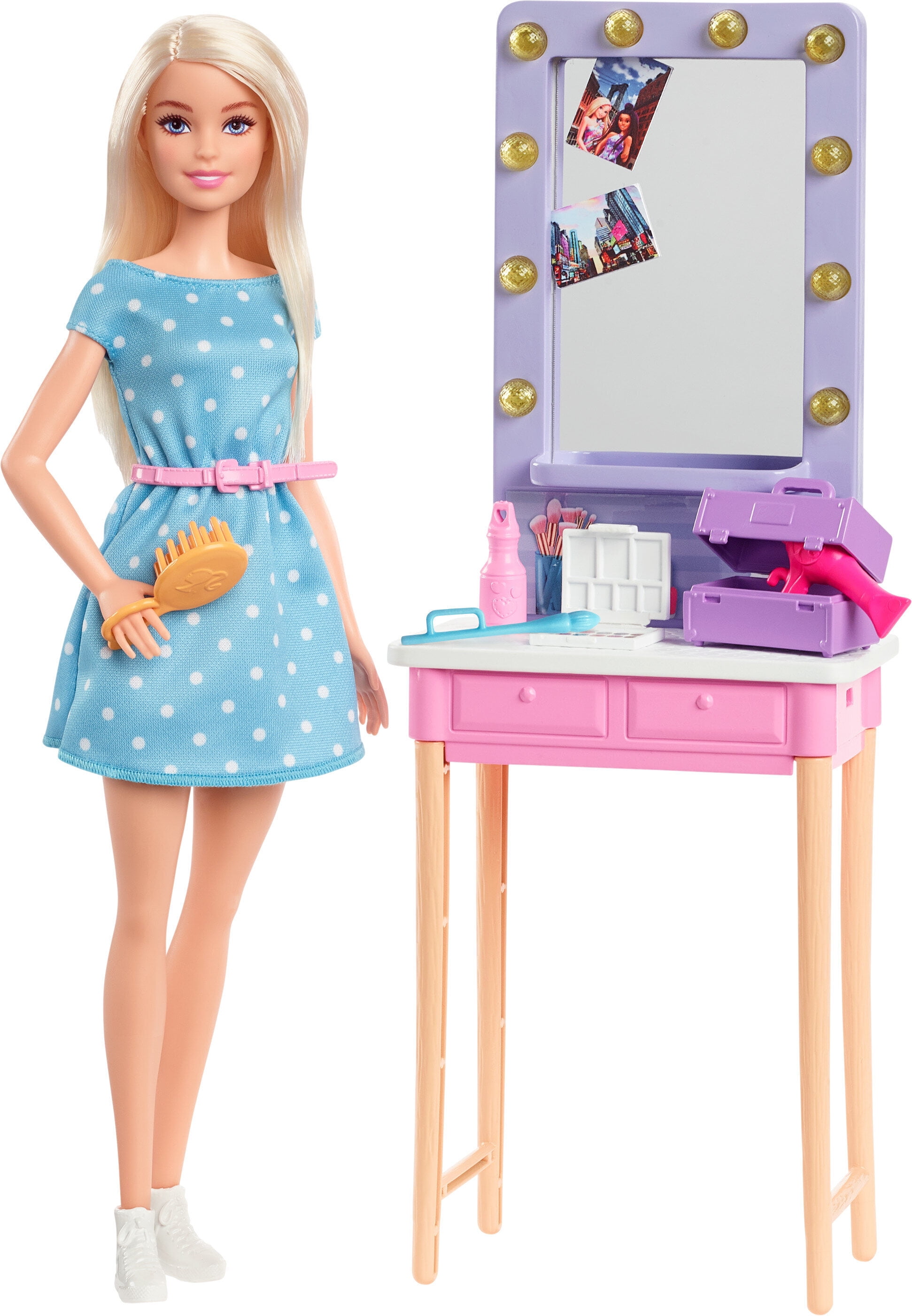 Barbie Doll Big City, Big Dreams Barbie, Malibu, Roberts Doll & Dressing Room Playset