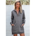 thumbnail image 6 of Women's Dark Grey Zip-Up Sweatshirt Dress with Pockets – Casual Fall Layering [ZhiHiMeRi] | 2XL, 6 of 12
