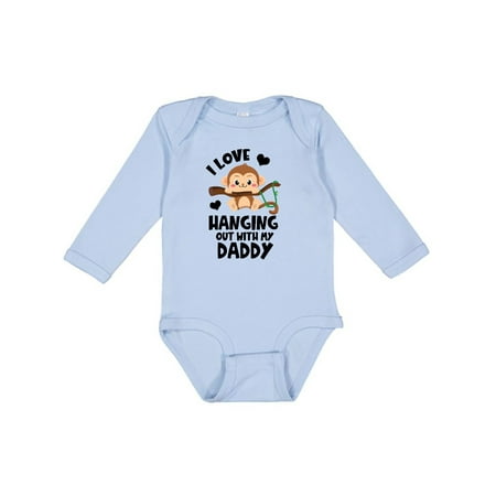 

Inktastic Monkey I Love Hanging out with My Daddy Gift Baby Boy or Baby Girl Long Sleeve Bodysuit
