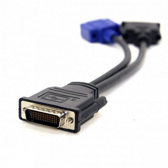 Xiwai Cable DMS-59 Male to DVI 24 5 Female VGA RGB 15pin Female Splitter Extension 15cm