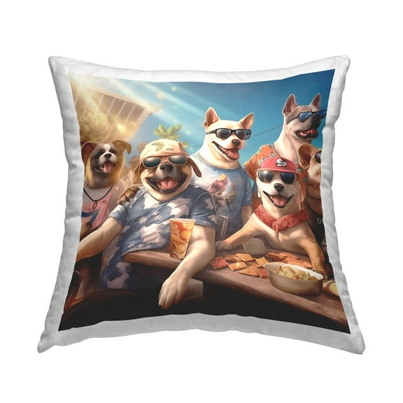 Stupell Industries Summer Dog Friends Decorative Printed Throw Pillow Design by Jim Baldwin