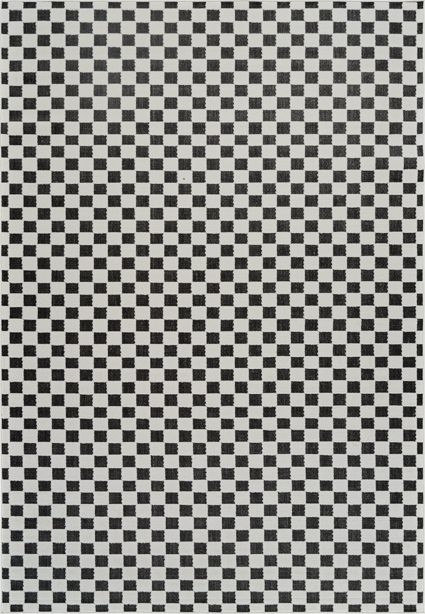 Rug Branch Maise Checkered Indoor Outdoor Area Rug, Black White, Modern - Entryway, Hallway, Bathroom, and Kitchen