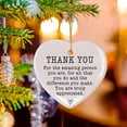 thumbnail image 3 of Thank You Keepsake - Ceramic Heart Keepsake - Thank You Gift & Appreciation Present - Christmas Ornament - Holiday Tree Decoration - Ceramic Keepsake - Gift for Women Men Kids -..., 3 of 5