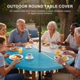 thumbnail image 3 of Round Outdoor Tablecloth with Umbrella Hole and Zipper, Blue Beige Ombre Coastal Tablecloth with Elastic Waterproof, Summer Beach Seaside Vacation Patio Table Covers for 31" - 35" Picnic Pool Tables, 3 of 9