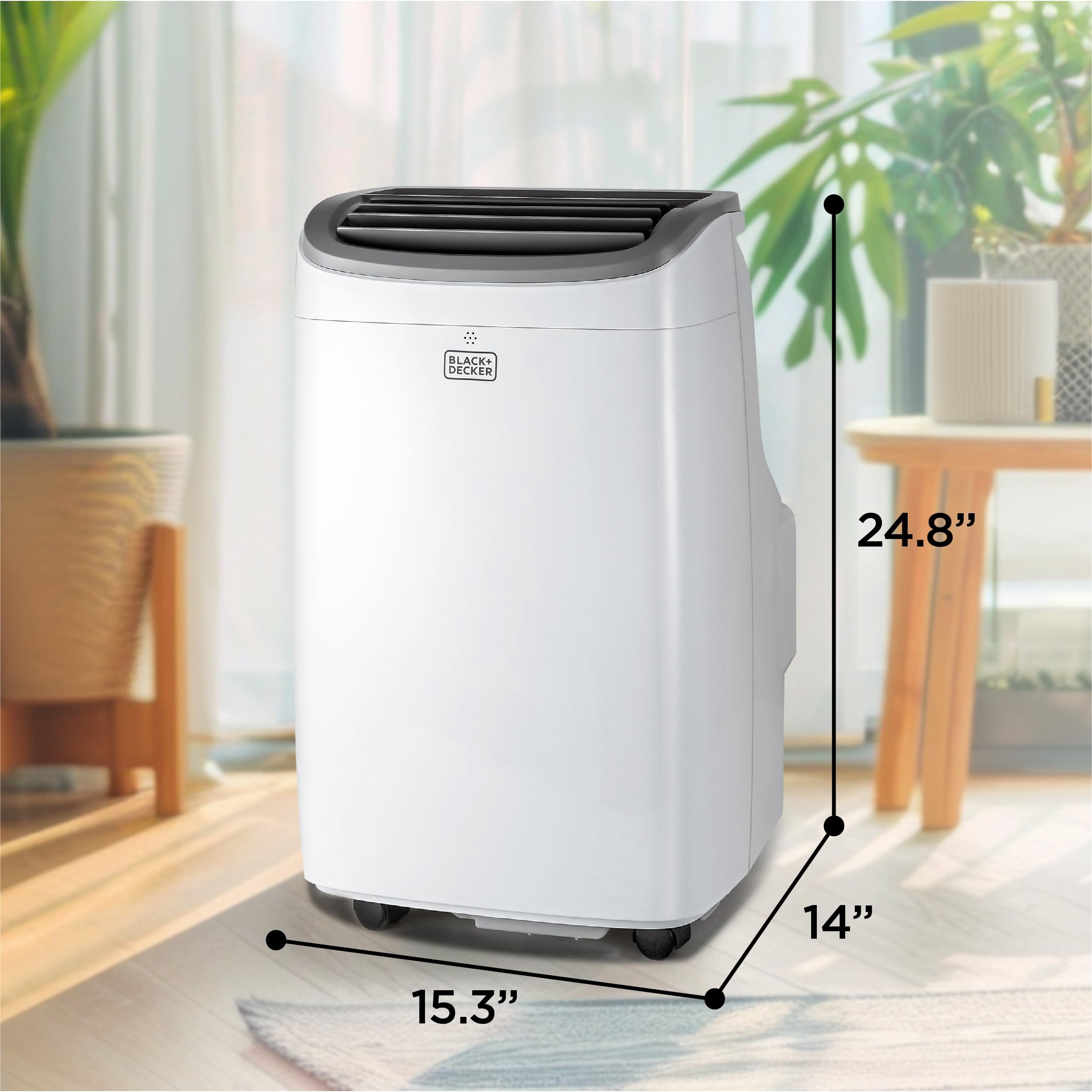 BLACK+DECKER BPACT08WT 4,000 BTU SACC/CEC (8,000 BTU ASHRAE) Portable Air Conditioner, For Room up to 350 sq. ft., White