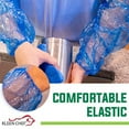 thumbnail image 6 of Kleen Chef Disposable 18 inch Arm Sleeves with Elastic Ends, Blue, Pack of 100, 6 of 6