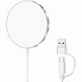 thumbnail image 1 of Chenchen for MagSafe Charger, Magnetic Wireless Charging Pad for iPhone 17/17 Pro/17 Pro Max/Air/16 15 14 13 12 Pro Max Plus mini/AirPods 2 3 Pro, Strong Magnet, Aluminum Alloy, USB-C/A Ports(SILVER), 1 of 1