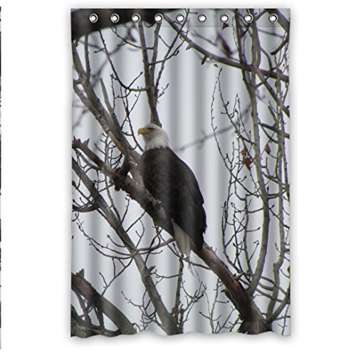 HelloDecor American Bald Eagle Shower Curtain Polyester Fabric Bathroom