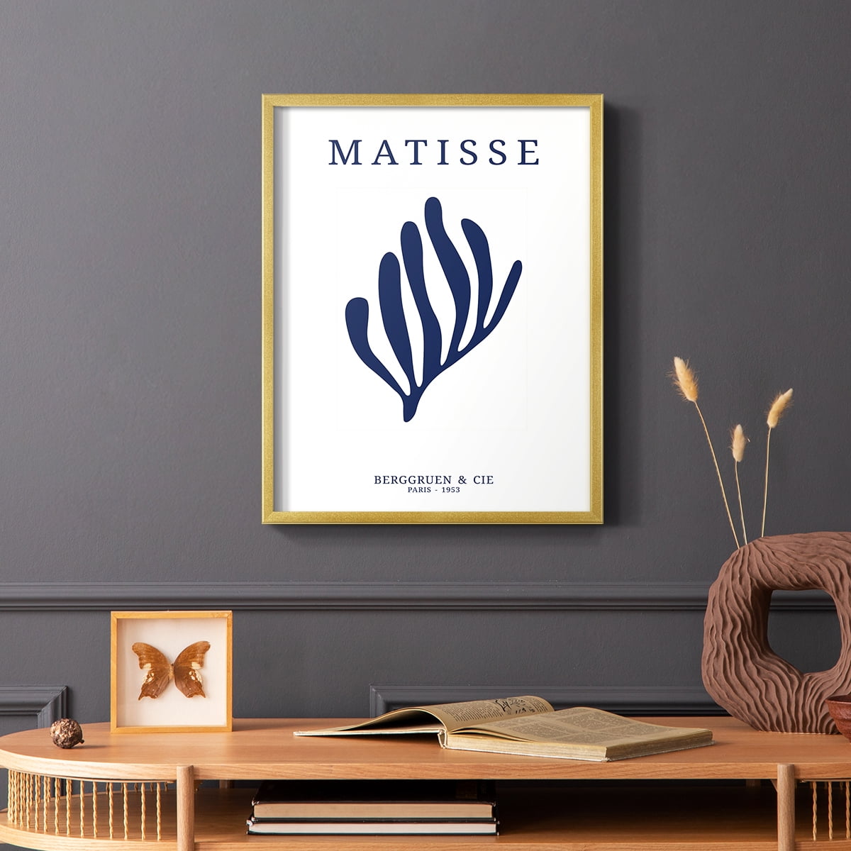 Matisse CDXIII in Gold Solid Wood Framed Print No Nail Hanging