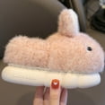 thumbnail image 4 of Tawop Furry Slippers Ladies Warm Fallen Kid Thermal Slip Resistant Home Pink Size：30, 4 of 9
