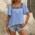 thumbnail image 2 of Endives Women's Boho Short Butterfly Sleeve Top Square Neck Top, 2 of 6