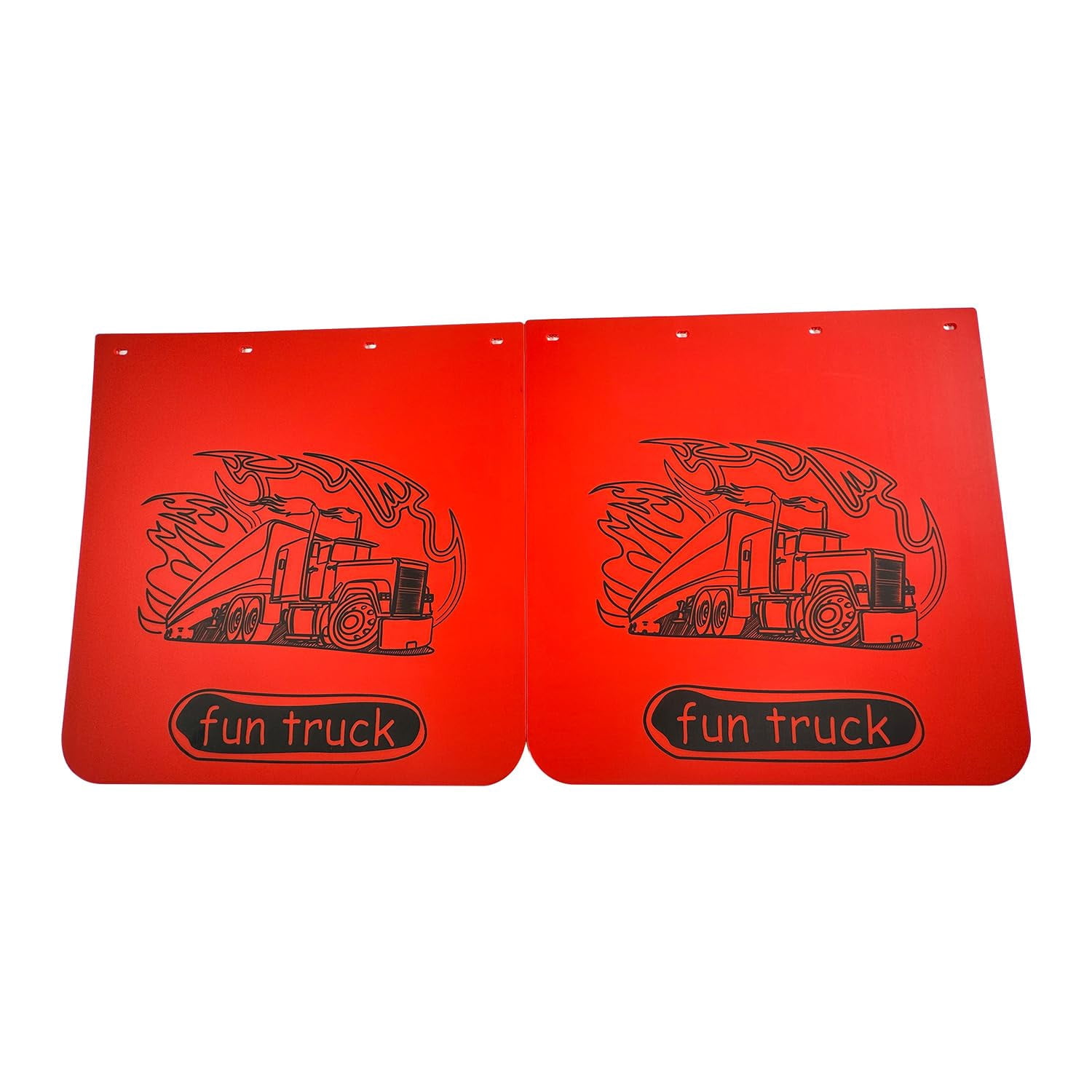 BST BSSP 2PCS 24"x24" Red Straight Heavy Duty Polymer Mud Flaps, Universal Splash Mud Guard Mudflap for Semi Trucks Tractor Trailer