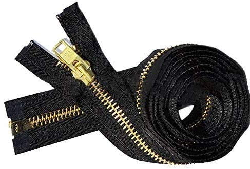 YKK Sale 7 Exposed Zippers YKK #10 Extra Heavy Duty, Antique Copper  Finished (Special) Closed Bottom Color 580 Black (1 Pack/Zipper).